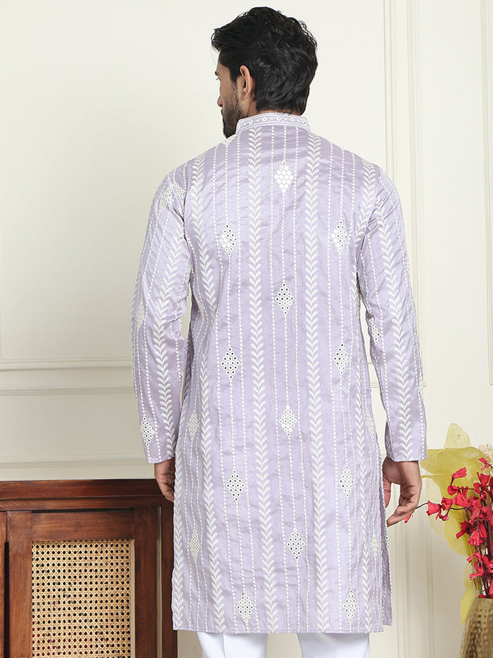 Embroidery And Mirror Work Straight Kurtas.