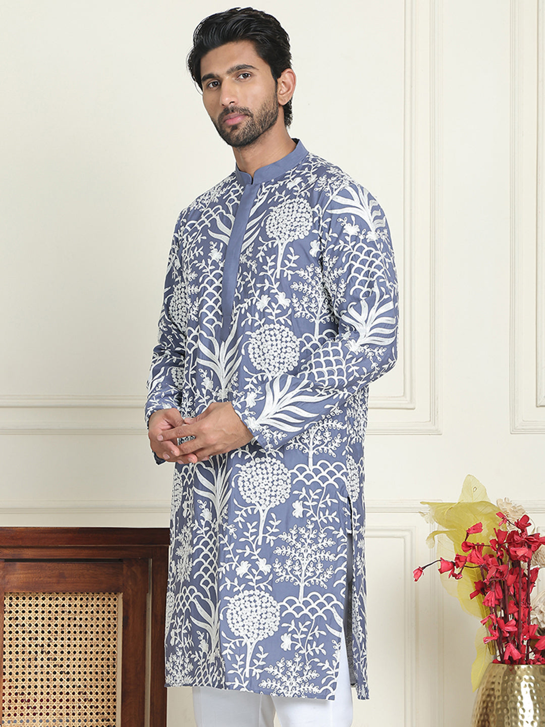 Embroidered Silk Blend Kurtas