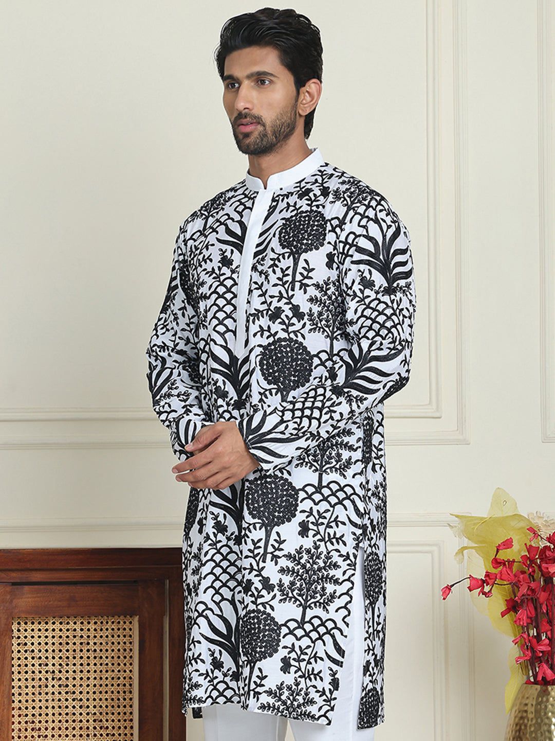 Embroidered Silk Blend Kurtas