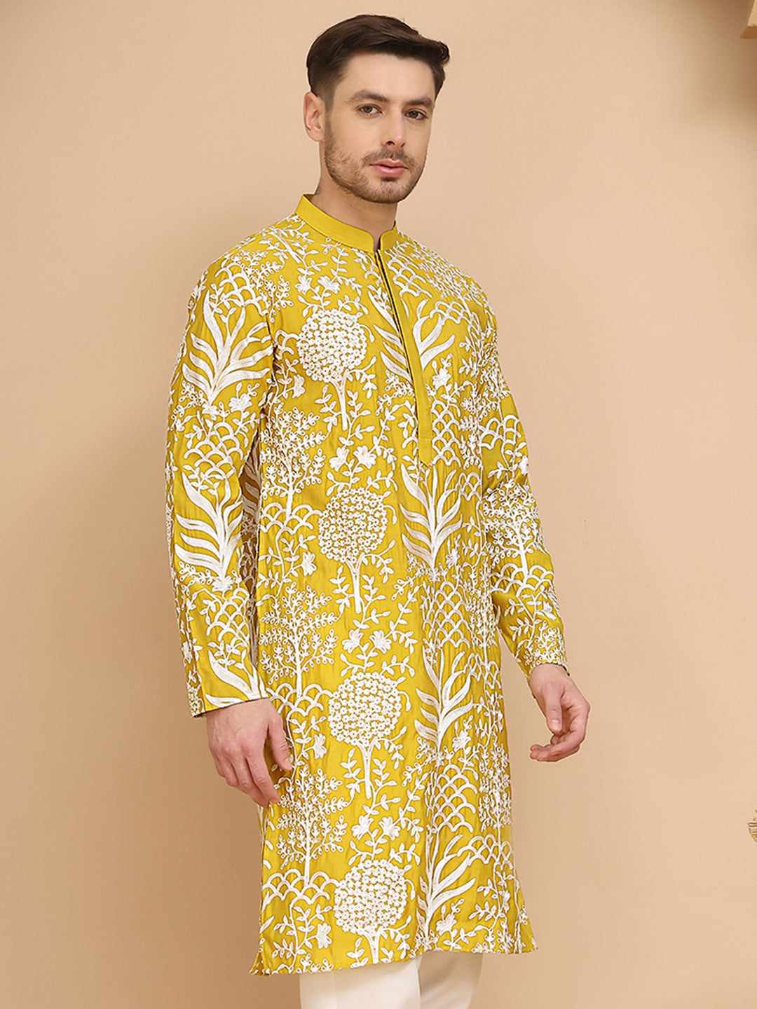 Embroidered Silk Blend Kurtas