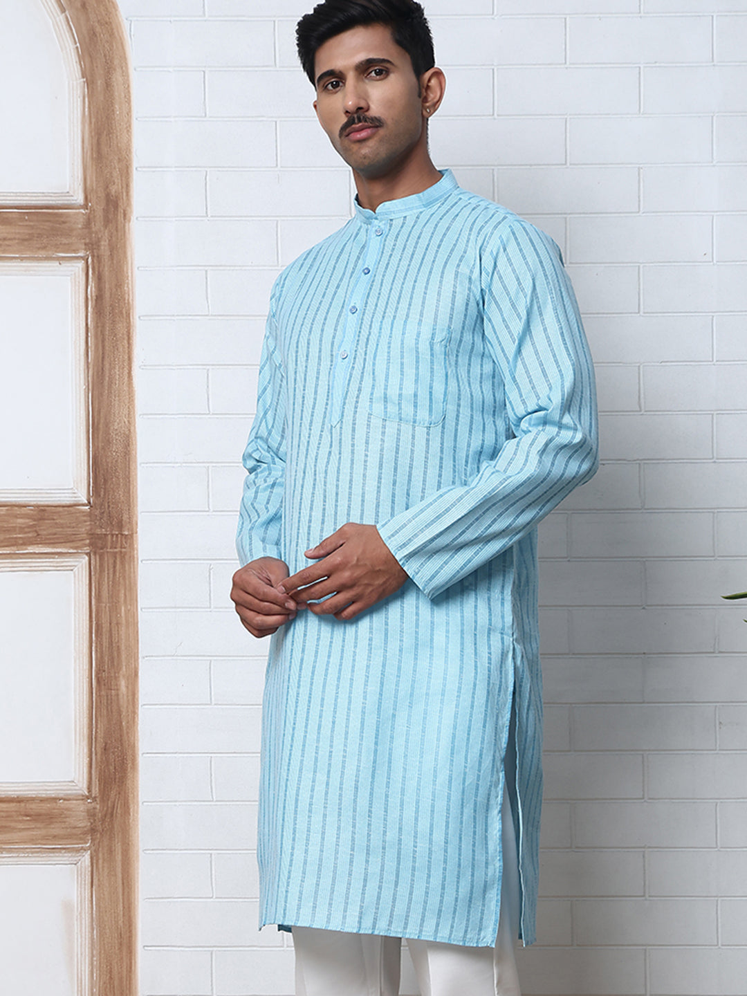 Men'S Cotton Striped Kurta