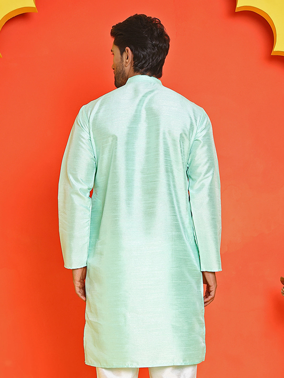 Solid Dupion Silk Kurtas For Men