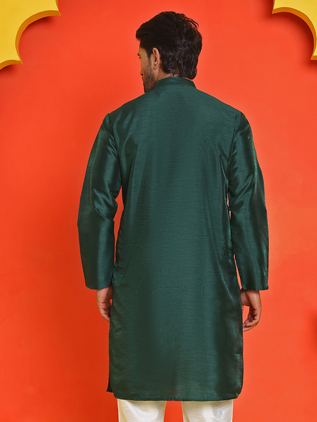 Solid Dupion Silk Kurtas For Men