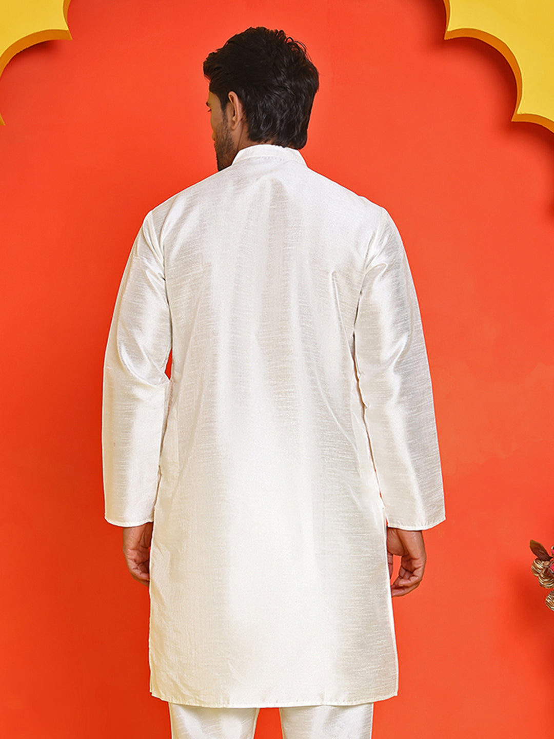 Solid Dupion Silk Kurtas For Men