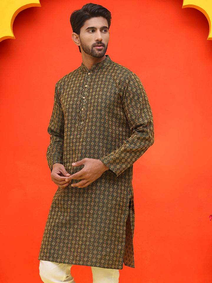 Jacquard Silk Straight Kurtas