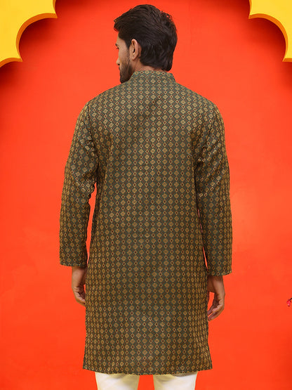 Jacquard Silk Straight Kurtas