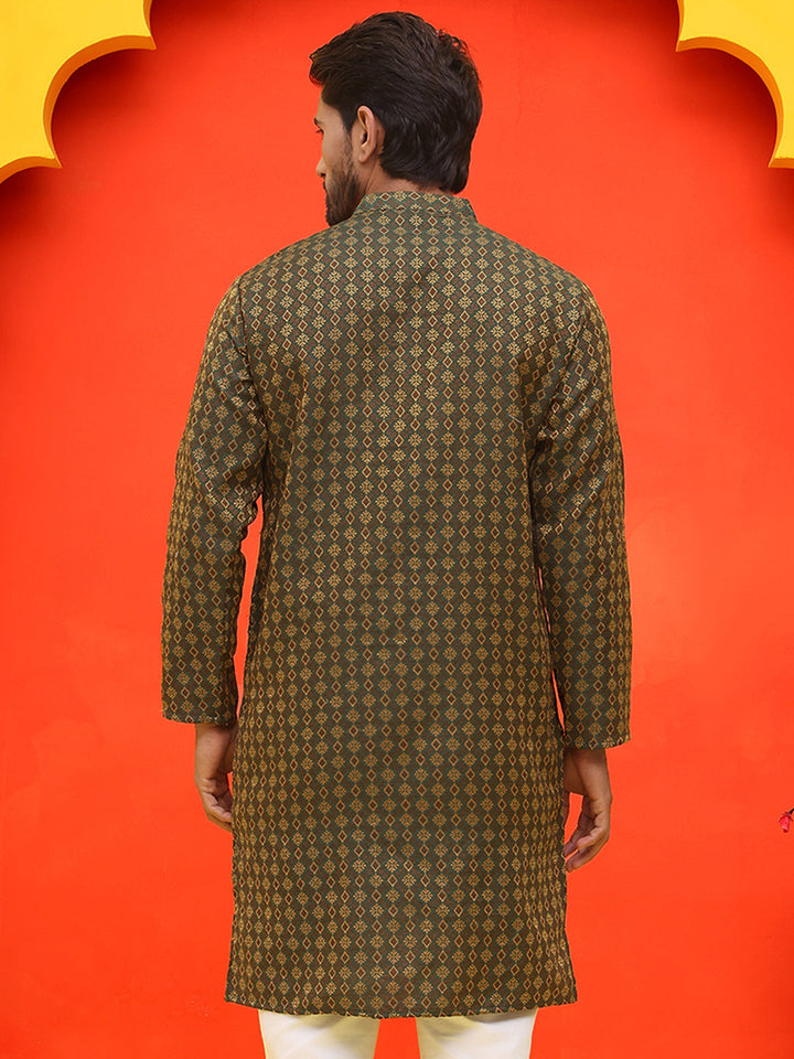 Jacquard Silk Straight Kurtas
