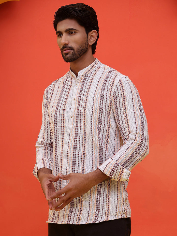 Striped Cotton Short Kurtas