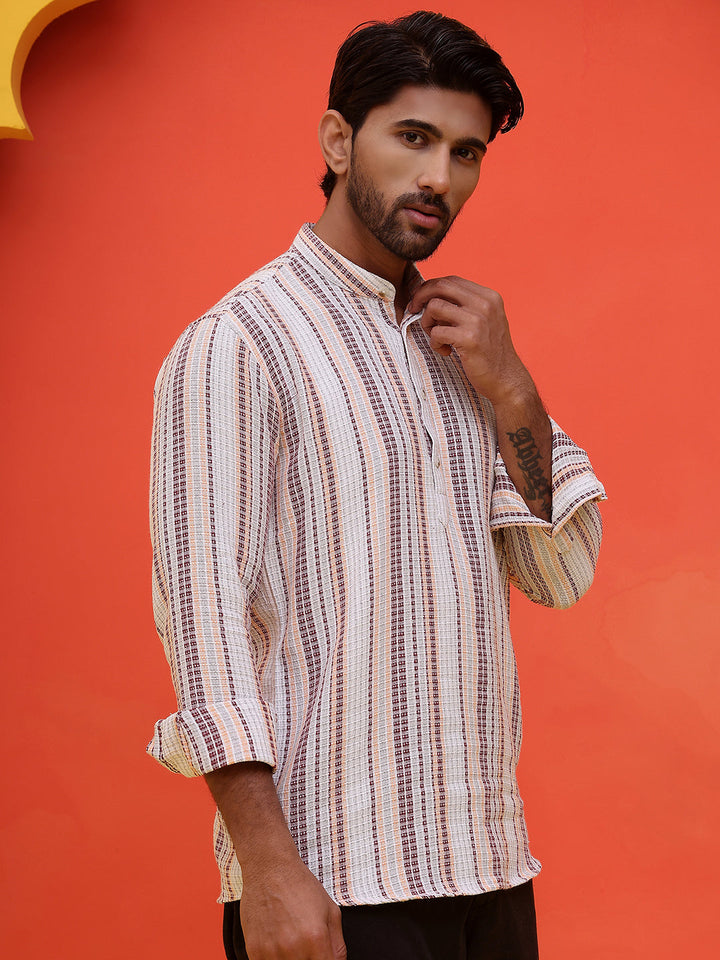 Striped Cotton Short Kurtas