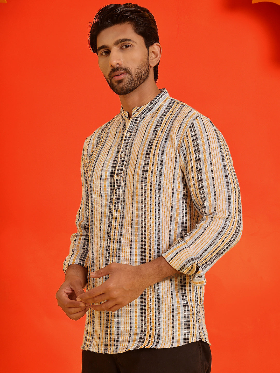 Striped Cotton Short Kurtas