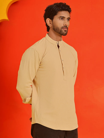 Solid Cotton Blend Short Kurta