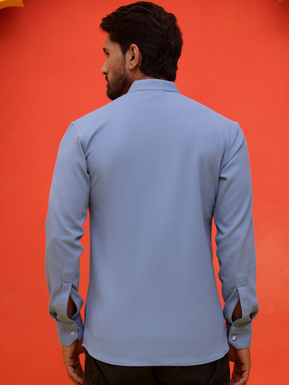Solid Cotton Blend Short Kurta