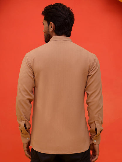 Solid Cotton Blend Short Kurta