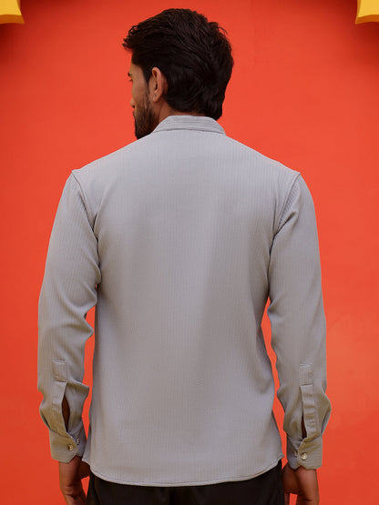 Solid Cotton Blend Short Kurta