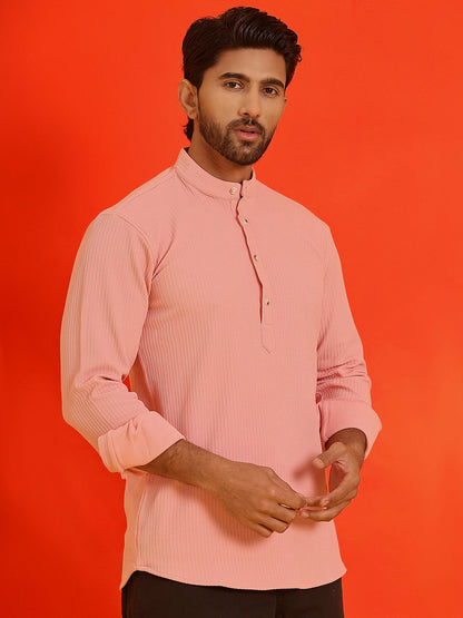 Solid Cotton Blend Short Kurta