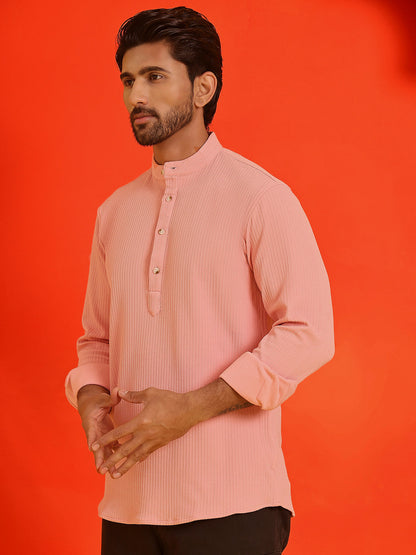 Solid Cotton Blend Short Kurta