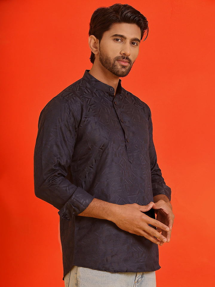 Woven Design Short Kurta For Men