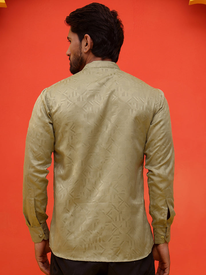 Woven Design Short Kurta For Men