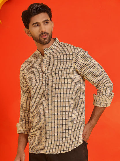 Checked Cotton Short Kurtas