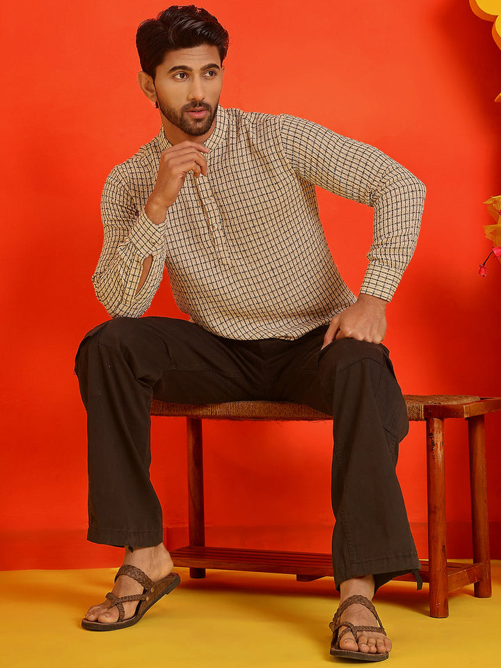 Checked Cotton Short Kurtas