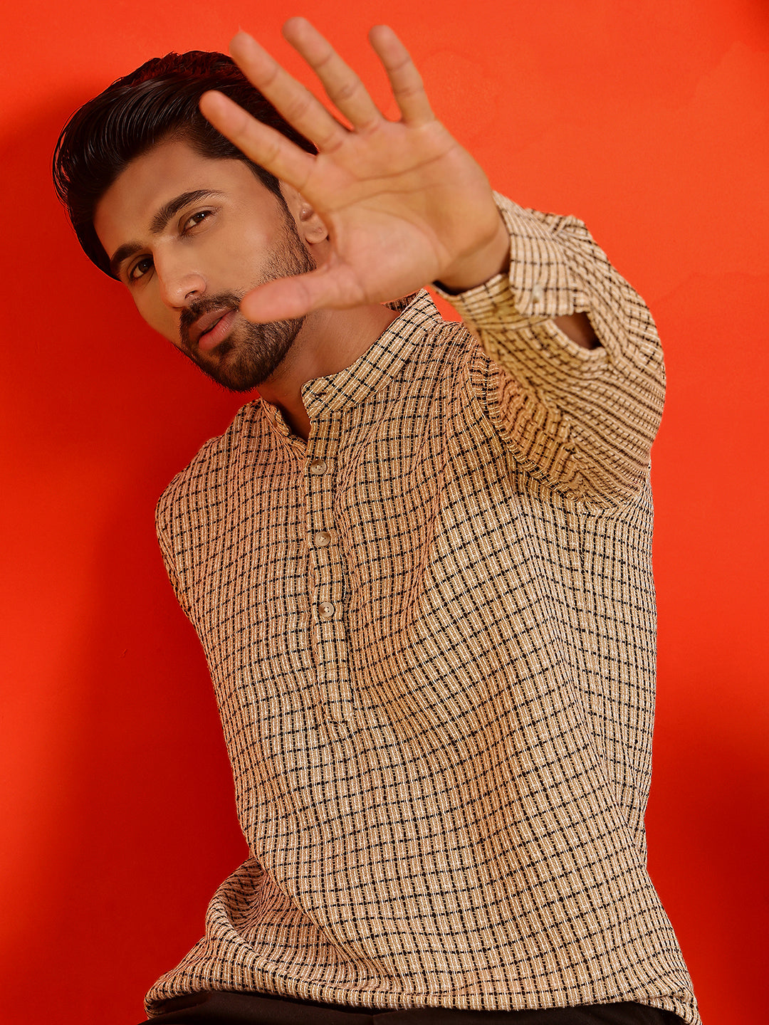 Checked Cotton Short Kurtas