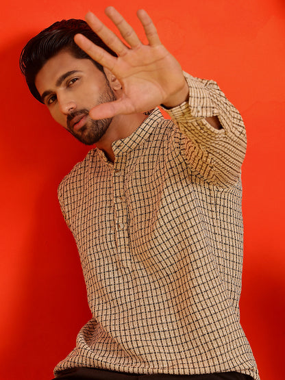 Checked Cotton Short Kurtas