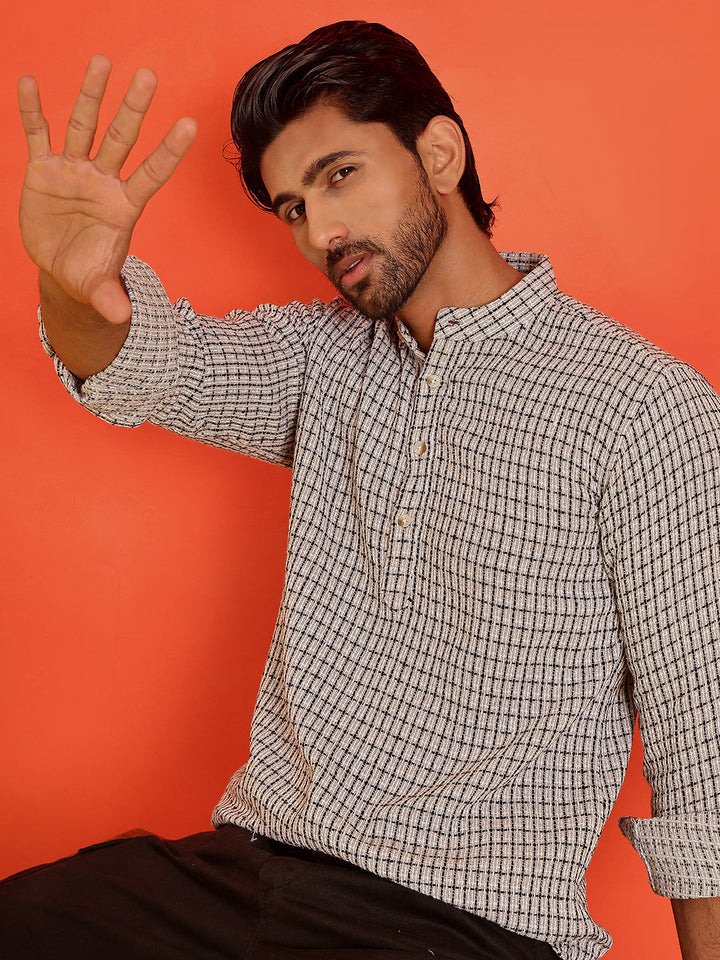 Checked Cotton Short Kurtas