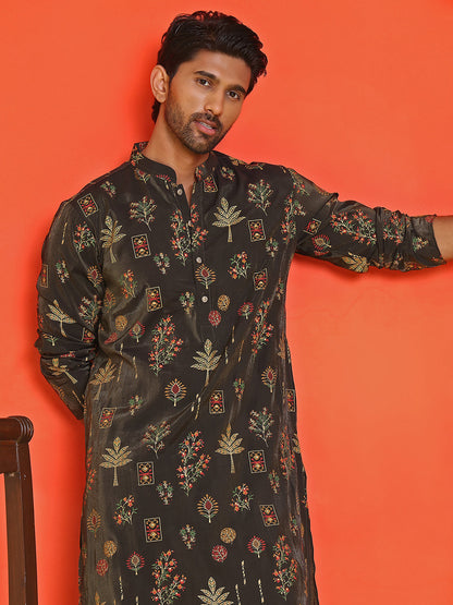 Printed Silk Blend Straight Kurtas.