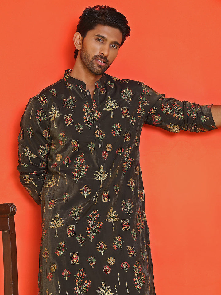 Printed Silk Blend Straight Kurtas.