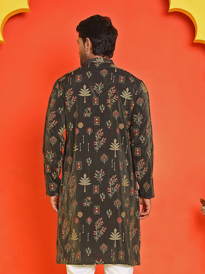 Printed Silk Blend Straight Kurtas.
