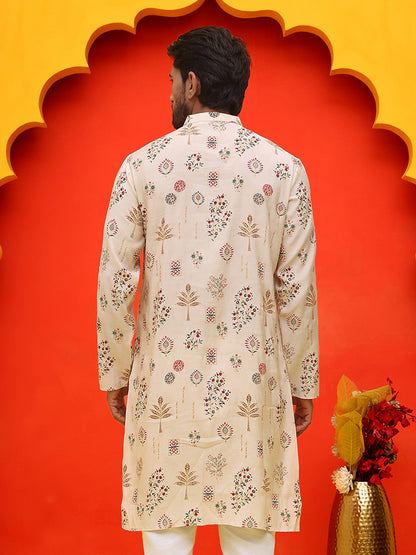 Printed Silk Blend Straight Kurtas.