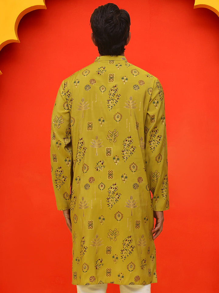 Printed Silk Blend Straight Kurtas.