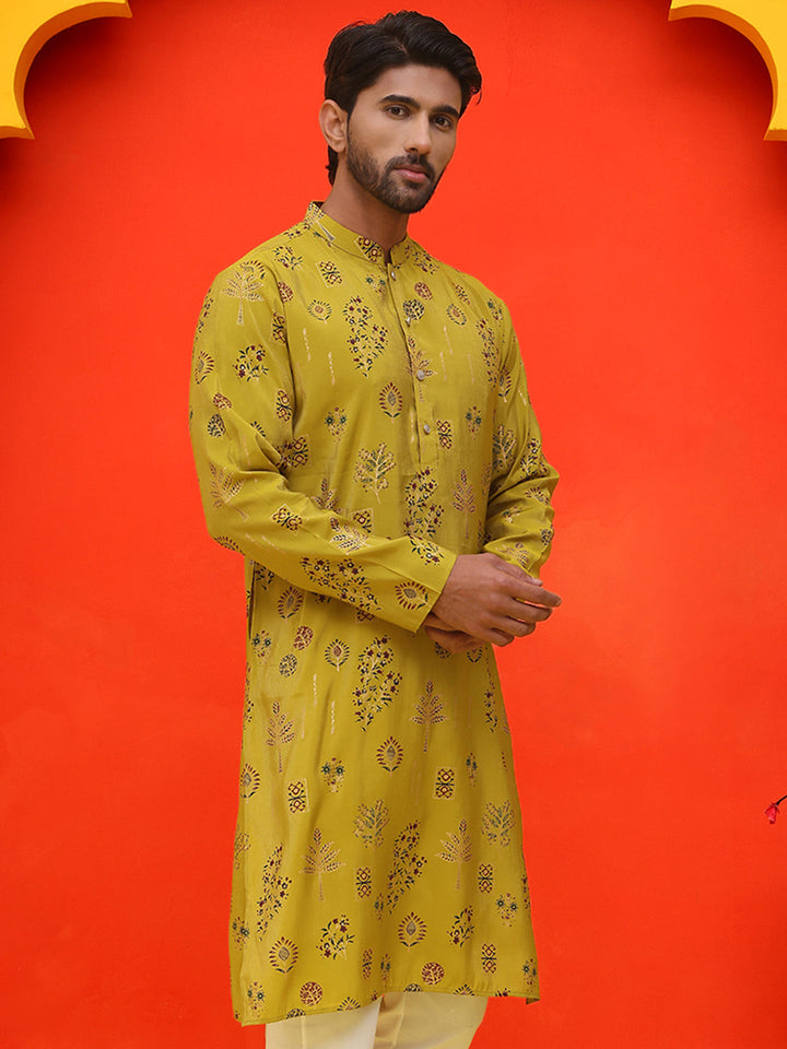 Printed Silk Blend Straight Kurtas.