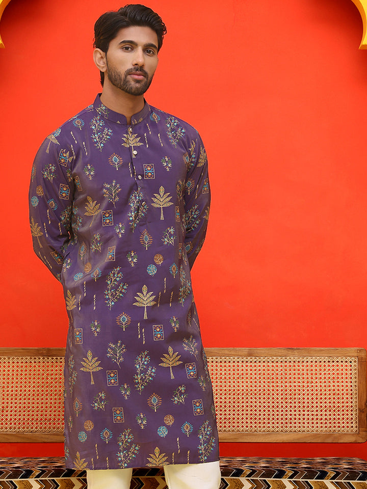 Printed Silk Blend Straight Kurtas.