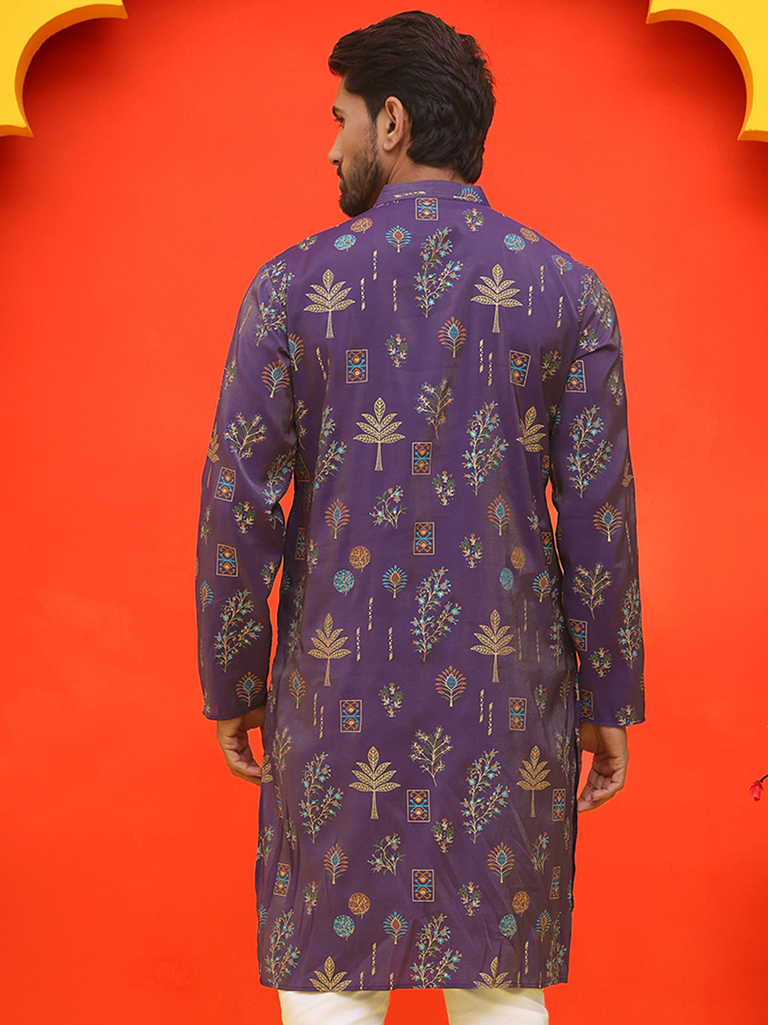 Printed Silk Blend Straight Kurtas.