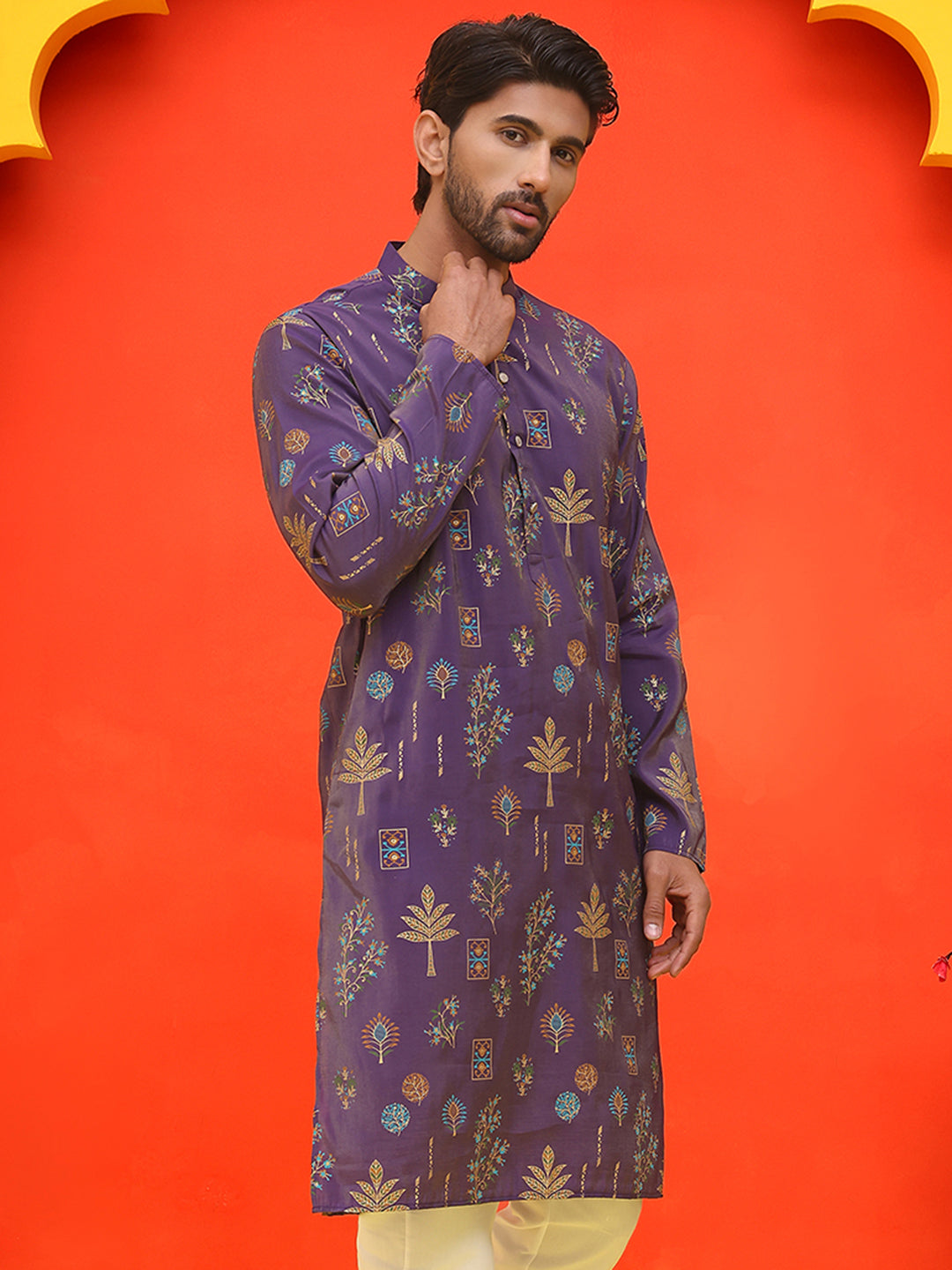 Printed Silk Blend Straight Kurtas.
