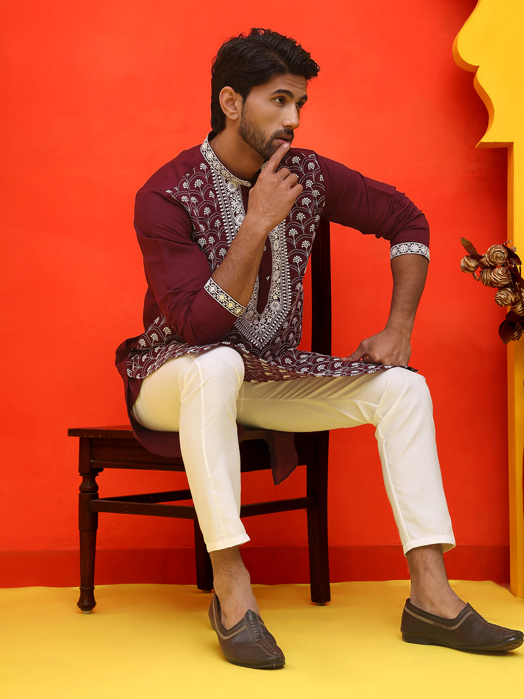 Embroidered Kurtas For Men