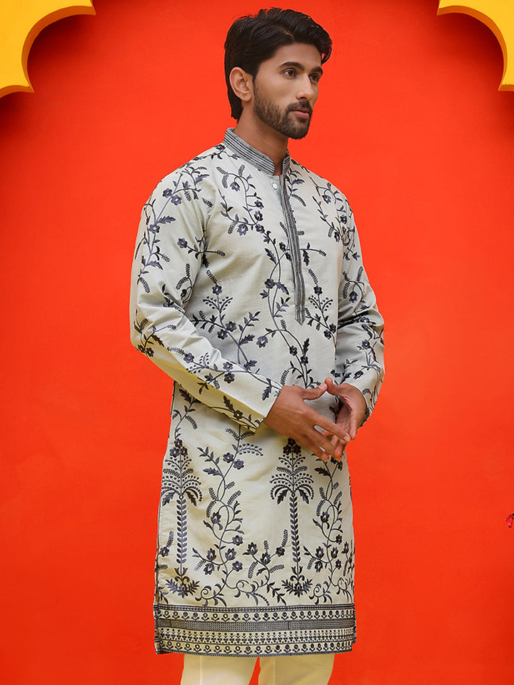 Chikankari Embroidered Kurtas For Men