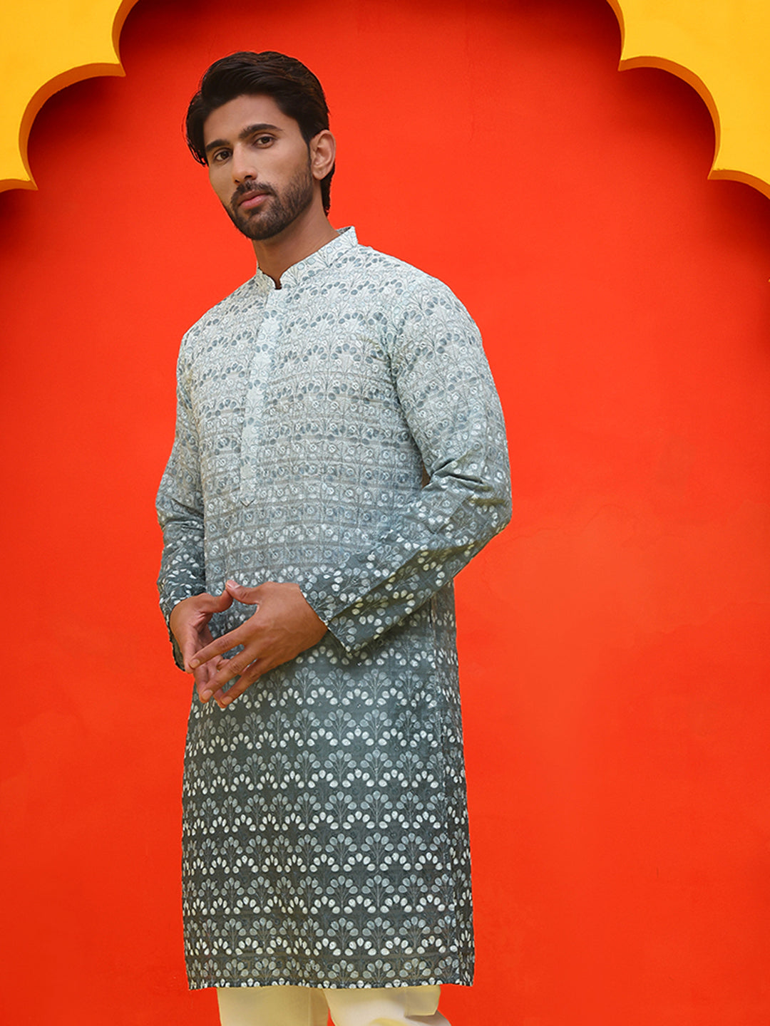Ombre Printed &amp; Embroidered Kurtas