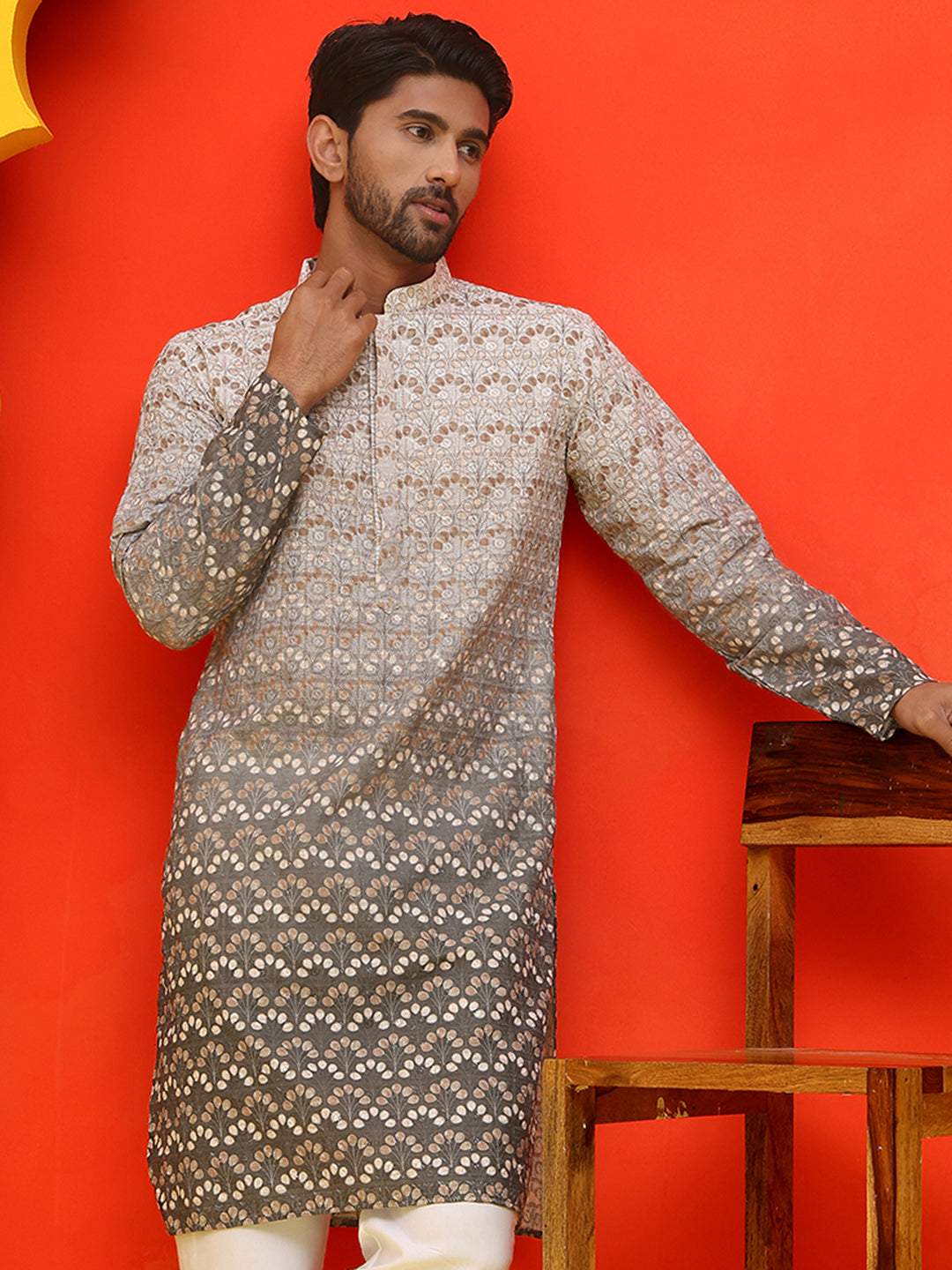 Ombre Printed &amp; Embroidered Kurtas