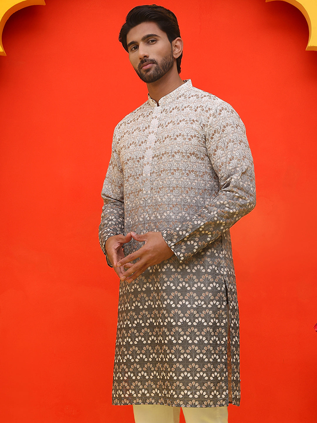 Ombre Printed &amp; Embroidered Kurtas