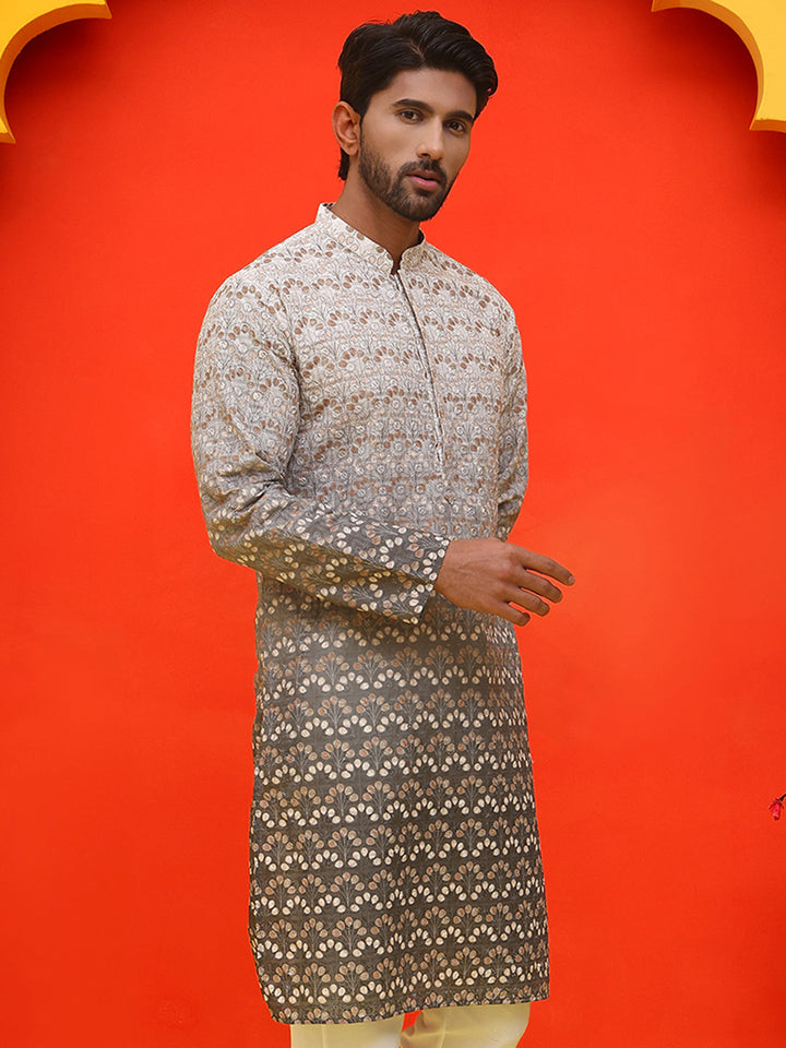 Ombre Printed &amp; Embroidered Kurtas