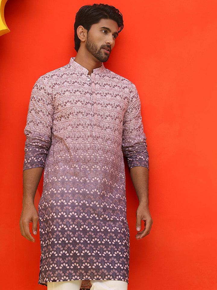 Ombre Printed &amp; Embroidered Kurtas
