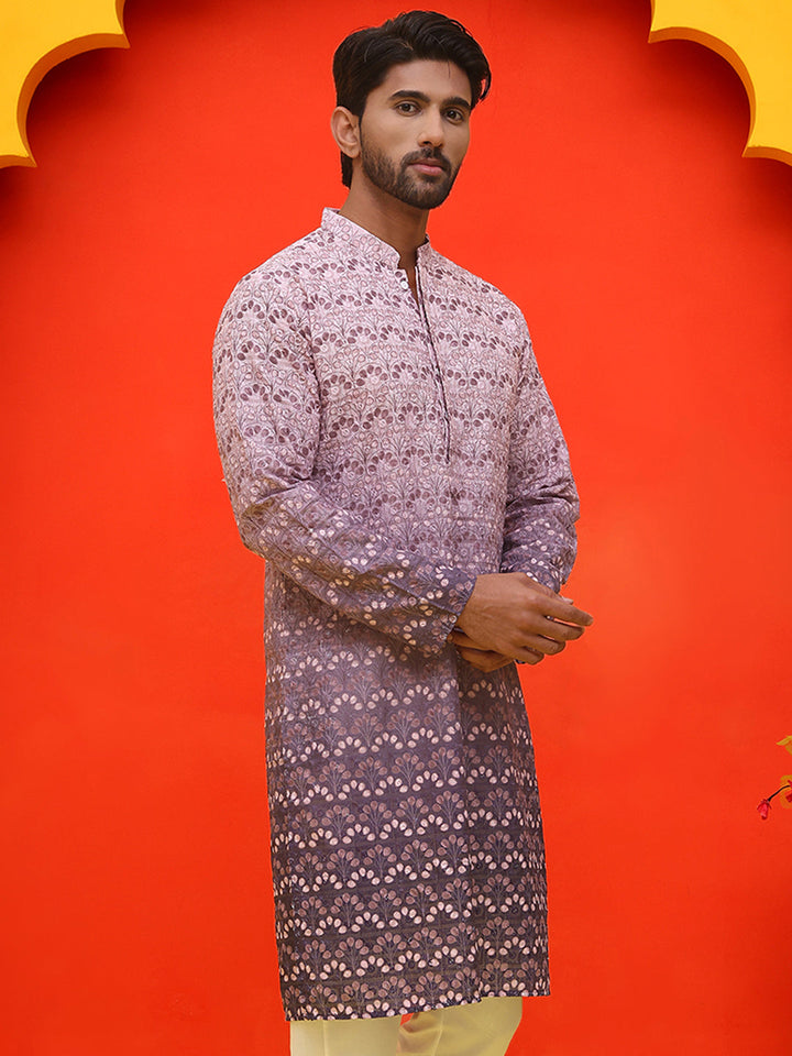 Ombre Printed &amp; Embroidered Kurtas