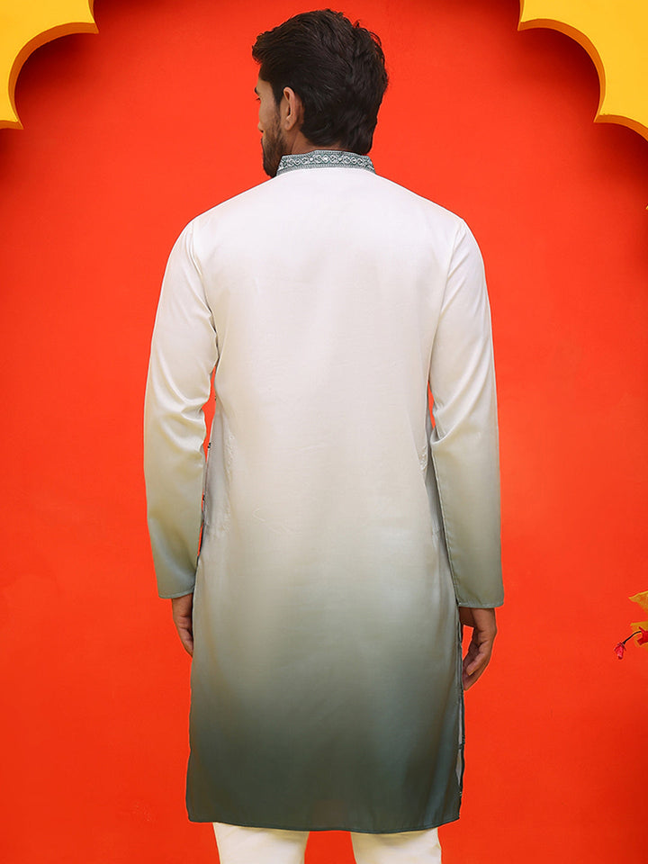 Ombre Printed &amp; Embroidered Kurtas