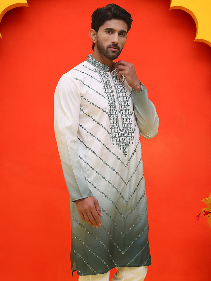 Ombre Printed &amp; Embroidered Kurtas