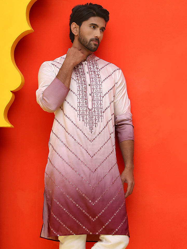 Ombre Printed &amp; Embroidered Kurtas