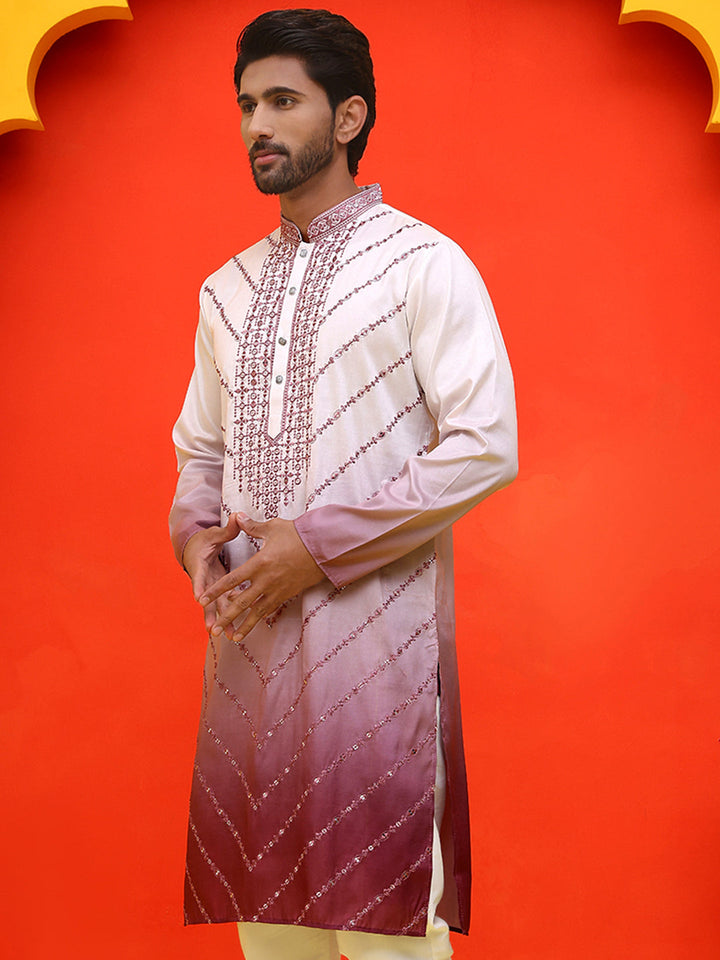 Ombre Printed &amp; Embroidered Kurtas