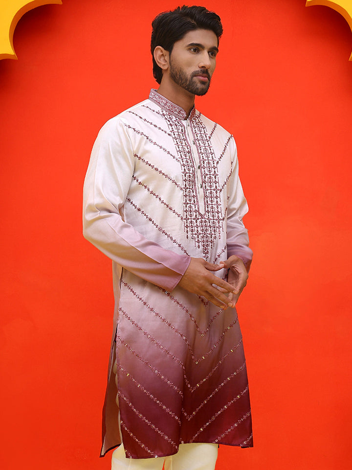 Ombre Printed &amp; Embroidered Kurtas