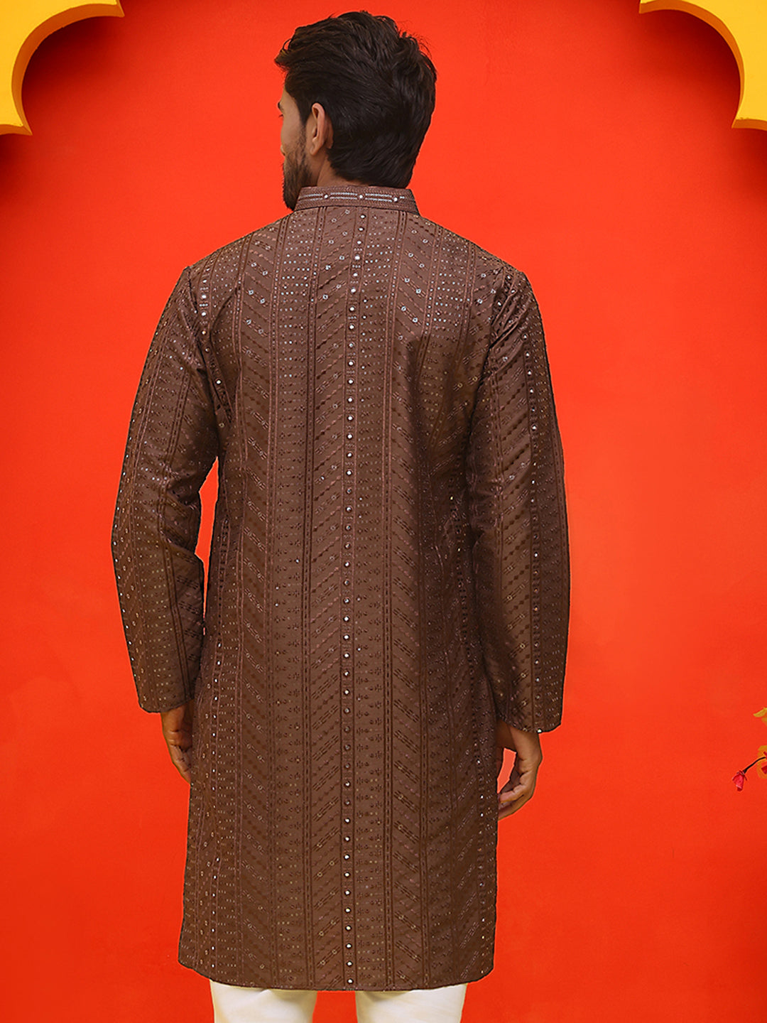 Embroidered Straight Kurtas For Men
